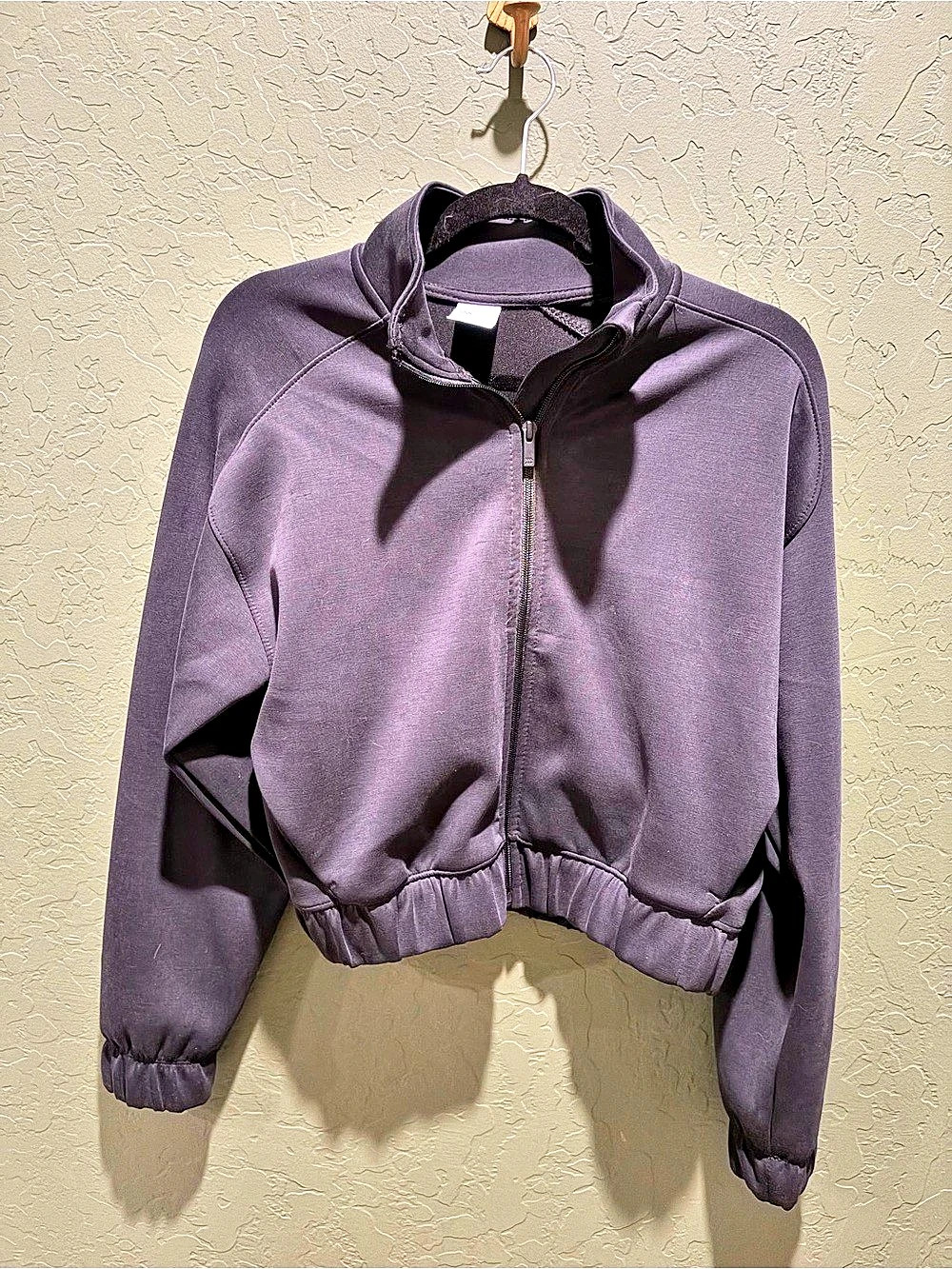 All in Motion Women'Small Ruched Knit Full-Zip Jacket Purple Small
